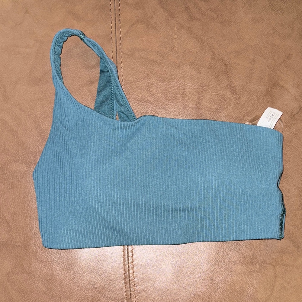 Lululemon Teal Ribbed One-Shoulder Top